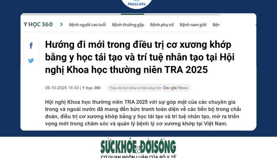 Hướng đi mới trong điều trị cơ xương khớp bằng y học tái tạo và trí tuệ nhân tạo tại Hội nghị Khoa học thường niên TRA 2025