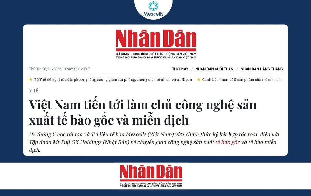 Báo Nhân dân- Việt Nam tiến tới làm chủ công nghệ sản xuất tế bào gốc và miễn dịch