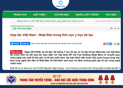 Bộ y tế - Hợp tác Việt Nam - Nhật Bản trong lĩnh vực y học tái tạo