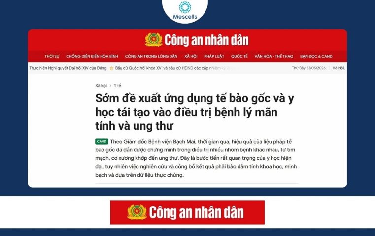 Sớm đề xuất ứng dụng tế bào gốc và y học tái tạo vào điều trị bệnh lý mãn tính và ung thư