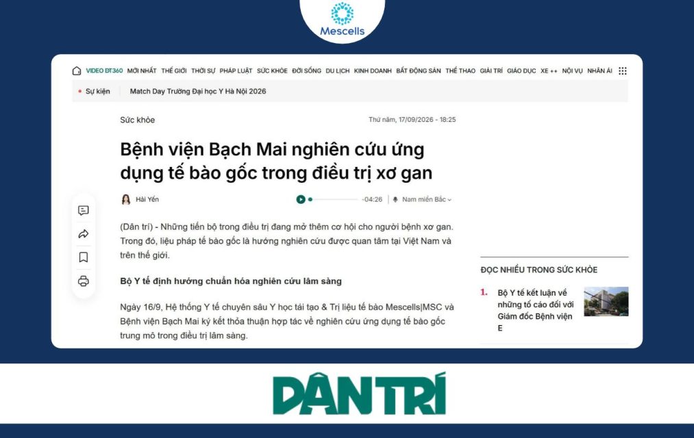 Bệnh viện Bạch Mai nghiên cứu ứng dụng tế bào gốc trong điều trị xơ gan