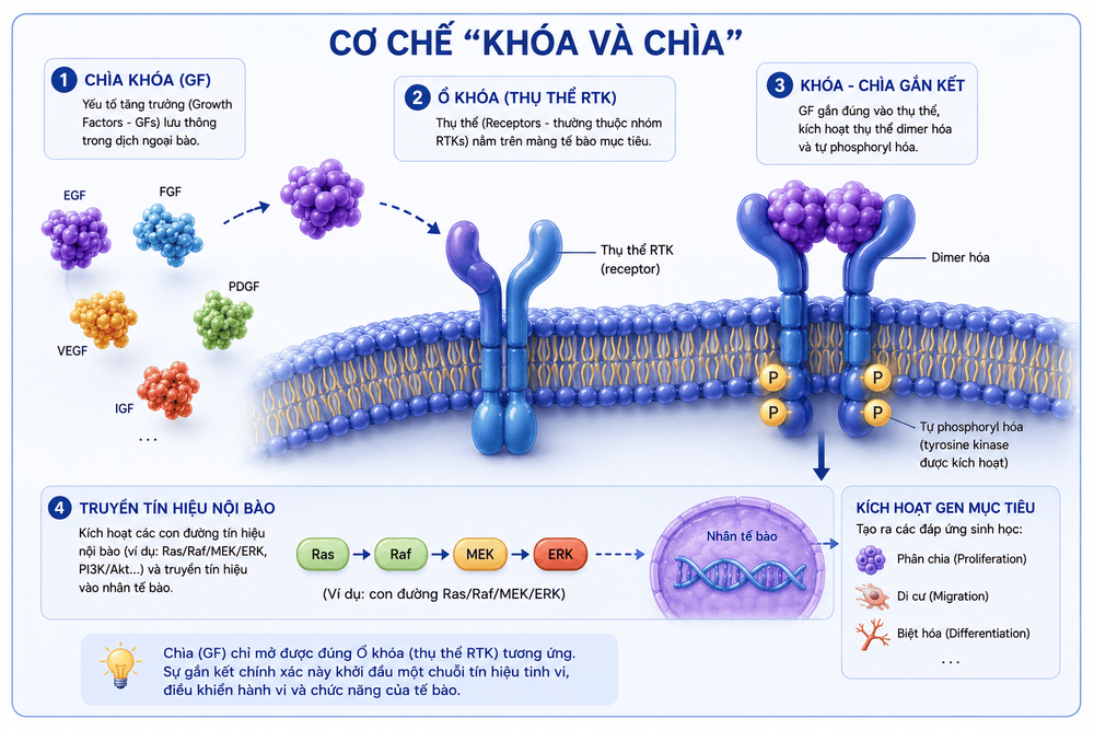 Cơ chế khóa và chìa khởi đầu chuỗi tín hiệu của tế bào